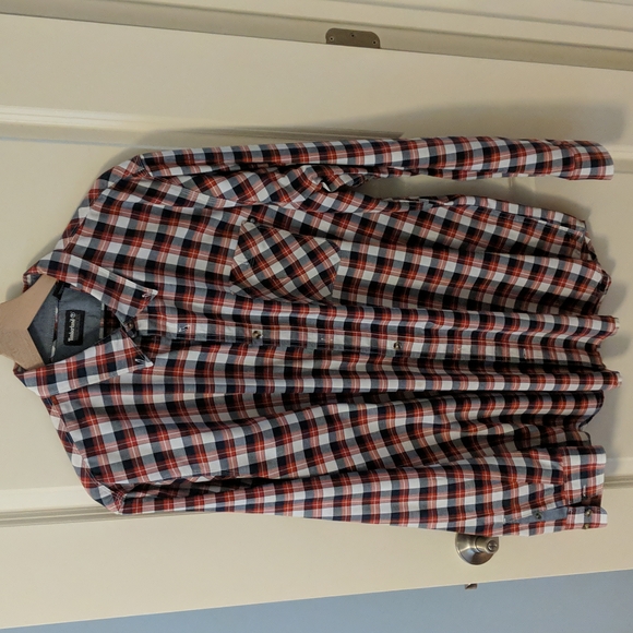 👣Timberland Plaid Medium Weight Button Up Shirt Men's 2XL - Picture 1 of 4